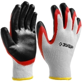 Перчатки Красно-черные с двойным латекстным обливом S-M, ХL ЗУБР - СКЛАД13.РФ