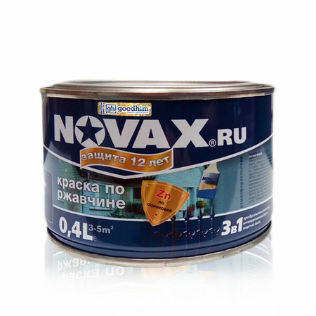 Грунт-эмаль 3в1 Novax Goodhim глянцевая Серый 0,4л - СКЛАД13.РФ