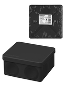 Распаячная коробка двухкомпонентная ОП 100х100х50 мм IP66 8 вх черная TDM - СКЛАД13.РФ