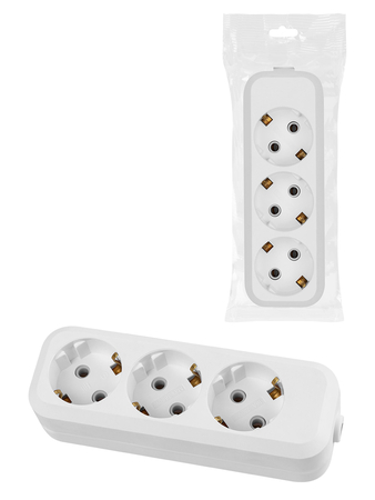 Колодка розеточная 3 гнезда 2П+3 16А 250В белая серии 