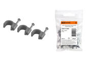 Скоба 12мм круглая пластиковая (серая) (50шт) TDM - СКЛАД13.РФ