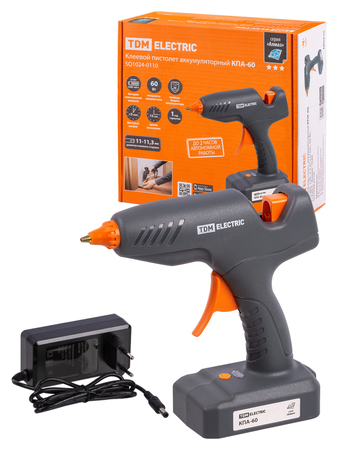Клеевой пистолет аккумуляторный КПА-60, 11,3 мм, 12В, 2,2 А*ч Li-Ion, 60 Вт, Т=220 С 