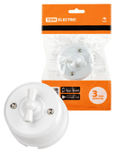 Выключатель поворотный 2-клавишный с ручкой (бантик) 10А белый «Виви» TDM - СКЛАД13.РФ