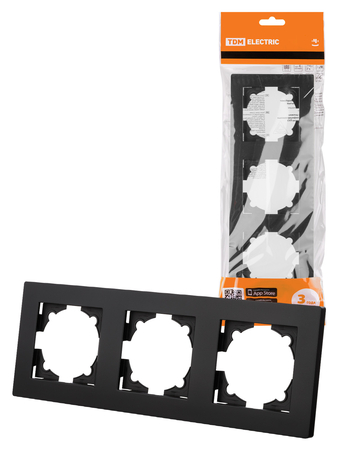 Рамка 3-х постовая черная 