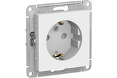 Розетка с заземлением защитными шторками Atlas Design, 16А, механизм, белый, Systeme Electric - СКЛАД13.РФ