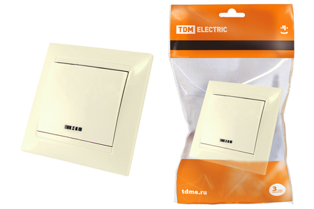 Выключатель 1 клавишный с подсветкой 10А сл. кость 