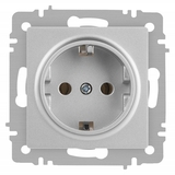 Розетка Intro Accent 6-202-03 2P+E Schuko 16А-250В IP20 СУ AL/CU алюминий - СКЛАД13.РФ