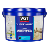 Краска ВД-АК-2180 ВГТ для потолков супербелая 3кг  - СКЛАД13.РФ