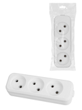 Колодка розеточная 3 гнезда 2П б/з 10А 250В белая серии 