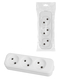 Колодка розеточная 3 гнезда 2П б/з 10А 250В белая серии 