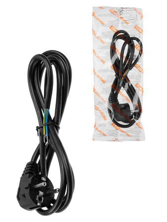 Шнур сетевой с вилкой ПВС-ВП 3x0,75мм² 3м с/з черный TDM - СКЛАД13.РФ