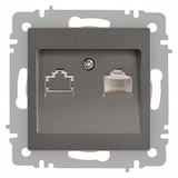 Розетка Intro Accent 6-303-09 информационная RJ45 IP20 СУ титан - СКЛАД13.РФ