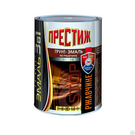 Грунт-эмаль 3в1 Престиж формула Q8 Черная 1,8кг Полуматовая  - СКЛАД13.РФ