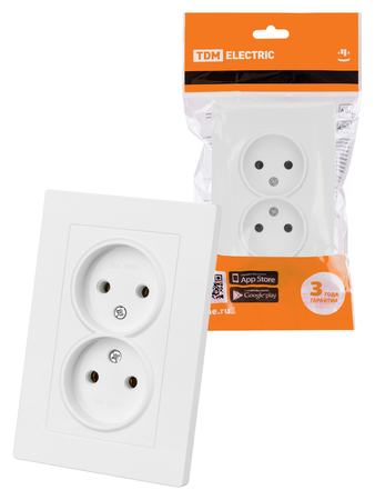 Розетка двойная 2П 10А 250В белая 