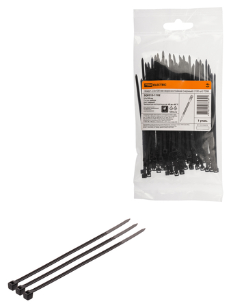 Хомут 3,6х150 мм морозостойкий (черный) (100 шт) TDM - СКЛАД13.РФ