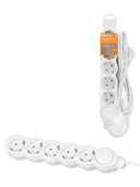 Удлинитель бытовой Люкс с выкл 5 гнезд 5 м с/з с з/ш ПВС 3х1,5мм2 16А 250В 3700Вт У1-63223 TDM - СКЛАД13.РФ