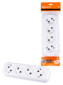 Колодка розеточная 4 гнезда 2П б/з 10А 250В белая TDM - СКЛАД13.РФ