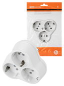 Блок на 3 гнезда 2П+З круглый 16А 250B TDM - СКЛАД13.РФ