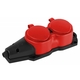 Колодка ЭРА каучуковая с заземлением 2 розетки 16A IP44 KX-2e-RED-IP44 красная - СКЛАД13.РФ