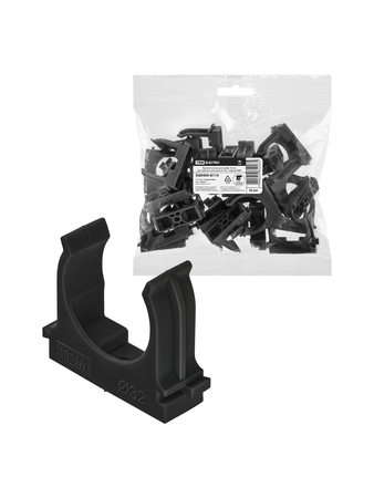 Крепеж-клипса для трубы 32 мм для прямого монтажа (25 шт.) черная TDM - СКЛАД13.РФ