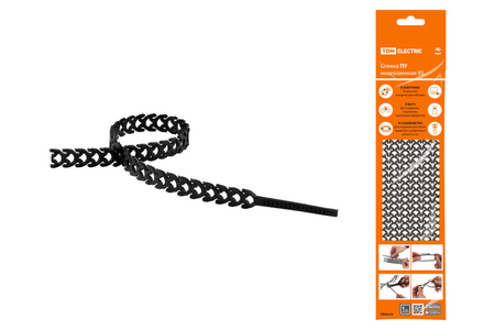 Стяжка чёрная ПУ многозвенная RS 10x300 (20 шт) TDM - СКЛАД13.РФ