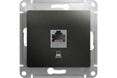 Розетка компьютерная RJ45 кат.5е Glossa антрацит - СКЛАД13.РФ