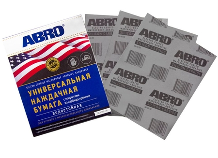 Бумага наждачная универсальная водостойкая P1200 230*280мм ABRO - СКЛАД13.РФ