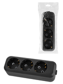 Колодка розеточная 3 гнезда 2П+3 16А 250В черная серии 