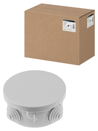 Распаячная коробка ОП D85х40мм, крышка, IP54, 4вх. TDM - СКЛАД13.РФ