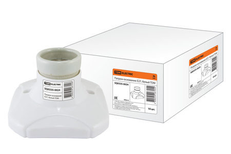 Патрон-основание, керамический E27, белый TDM - СКЛАД13.РФ