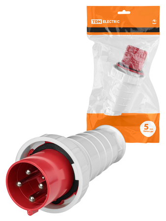 Вилка 034 3Р+РЕ 63А 380В IP54 TDM - СКЛАД13.РФ