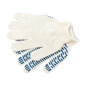Перчатки Х/Б 10 класс 6 нитей белые/серые/черные с точками Адмирал - СКЛАД13.РФ