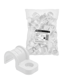 Крепеж-скоба для трубы 20 мм односторонняя для прямого монтажа (50 шт.) белая TDM - СКЛАД13.РФ