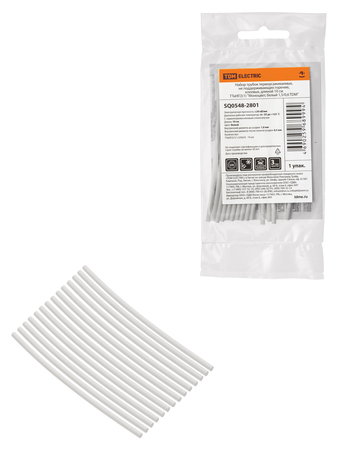 Набор трубок термоусаживаемых клеевых 10 см ТТкНГ(3:1) 1,5/0,6 Моноцвет, белый TDM - СКЛАД13.РФ