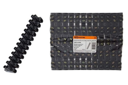 Зажим винтовой ЗВИ-150 полипропилен 10-35мм2 12пар 100°С черный TDM - СКЛАД13.РФ