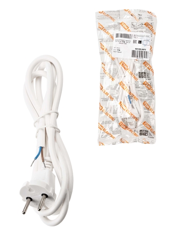 Шнур сетевой с вилкой ПВС-ВП 2x0,75мм² 3м б/з белый TDM - СКЛАД13.РФ