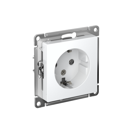 Розетка с заземлением Atlas Design, 16А, механизм, белый, Systeme Electric - СКЛАД13.РФ