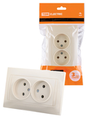 Розетка двойная 2П 10А 250В слоновая кость 