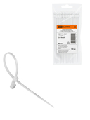 Хомут нейлоновый с монтажным отверстием 3,5х100 мм (белый) (100шт) TDM - СКЛАД13.РФ