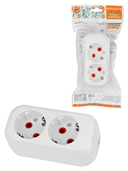 Колодка розеточная 2 гнезда 2П+З 16А 250В белая серии 