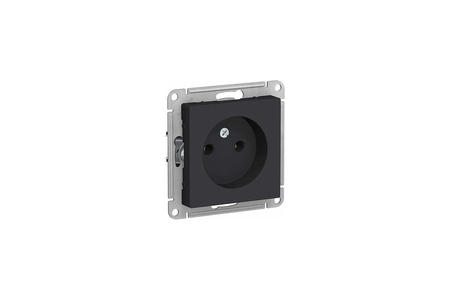 Розетка без заземления Atlas Design, 16А, механизм, карбон, Systeme Electric - СКЛАД13.РФ
