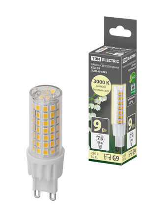 Лампа светодиодная G9-9 Вт-230 В-4000 К, SMD, 21,5x70,5 мм TDM - СКЛАД13.РФ