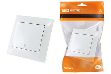 Выключатель на 2 направления 1 клавишный 10А слоновая кость 