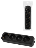 Колодка розеточная 4 гнезда 2П+3 16А 250В черная серии 