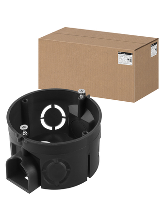 Установочная коробка СП D68х42мм саморезы стыковочные узлы черная IP20 TDM - СКЛАД13.РФ