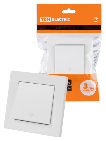 Выключатель на 2 направления 1 клавишный 10А белый 