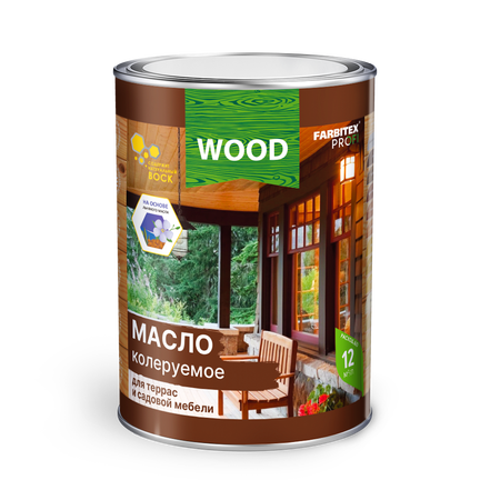 Масло для террас и садовой мебели колеруемое FARBITEX PROFI WOOD 0,9л - СКЛАД13.РФ