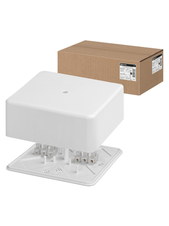 Коробка распаячная КР 100х100х44 ОП с клеммной колодкой белая IP40 TDM - СКЛАД13.РФ