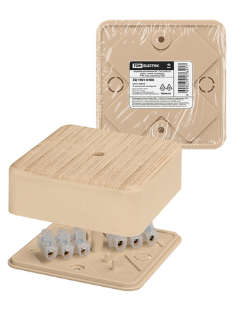 Коробка распаячная КР 75х75х28 ОП сосна с клеммной колодкой IP40 TDM - СКЛАД13.РФ