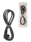 Шнур сетевой с вилкой в тканевой оплетке ПВС-ВП 3x0,75мм2 1,8м, 2400 Вт с/з черный TDM - СКЛАД13.РФ